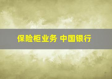 保险柜业务 中国银行